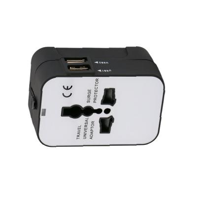China 2 USB Port Multiple Adapter Plug 6 Bits PC ABS Universal Charger Plug for sale