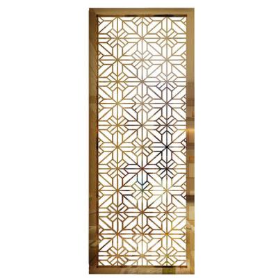 China Home Decorative Metal Folding Screen Room Divider 201 304 Stainless Steel for sale