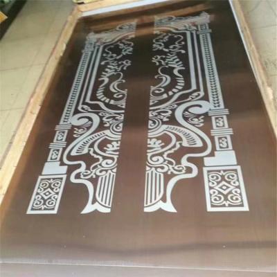 China 201 Elevator Stainless Steel Sheet 4x8 2000mm Length Mirror Etched Design Plate for sale