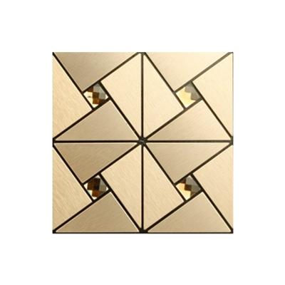 China 304 0.8mm Thickness 3D Stainless Steel Mosaic Tile For Kitchen Wall Decor for sale