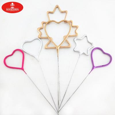 China 225mm Firework Sparkler Morning Glory Star Heart Shaped Indoor Electric Sparklers for sale