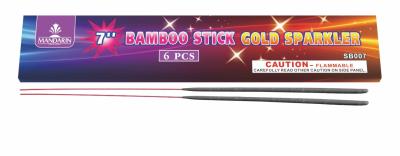 China 170mm Low Smoke Sparklers 7 Inch Bamboo Stick Gold Sparklers Fireworks for sale
