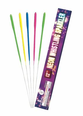 China 12 Inch Neon Whistling Firework Sparkler Colorful Cake Fountain Sparkler With Gold Effects for sale