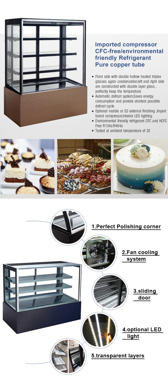 Commercial Glass Door Bakery Display Cabinet Dessert Chiller Factory Price Cake Display Fridge