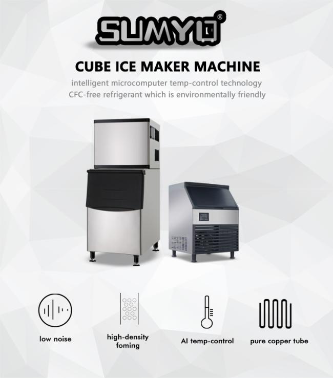 Commercial Electric Ice Maker for Bars Supermarkets and Kitchens with LED Light Refrigerator Type Cooling Climate