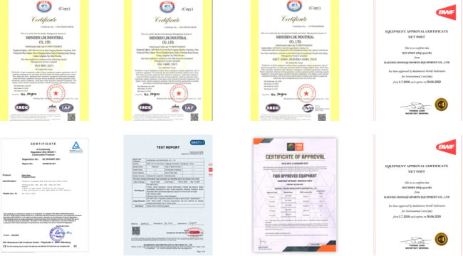 Display of product certifications and quality standards