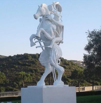 China White painting Abstract bronze sculptures, bronze horse with figure statues , China sculpture supplier for sale