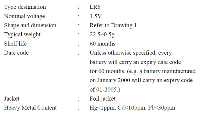 LR6 primary battery AA cylindrical dry battery AA 1.5V battery OEM 0