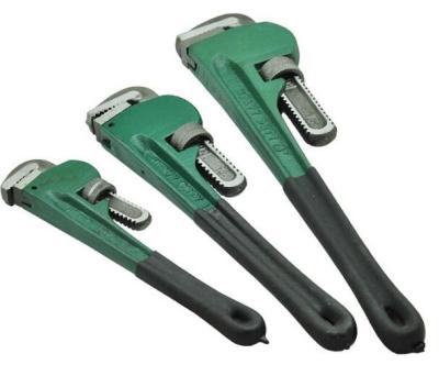 China KM heavy duty American type dipped handle pipe wrench for sale