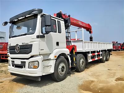 China 375hp Crane Cargo Truck Truck SHCMAN H3000 8x4 Eurov Mobile Crane Truck for sale