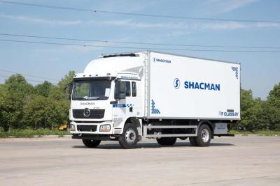 China SHACMAN L3000 Van Cargo Truck 4x2 340Hp Lorry truck 290Hp Euro II White 6 wheels  Cargo Truck for sale