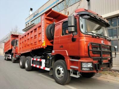 China Neon Red Dump Truck 20 Cubic Yards Capacity MAN Axle Collision Mitigation System for sale