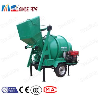 China Diesel Engine Concrete Drum Mixer Aggregate Mixing Machine With Wheels for sale