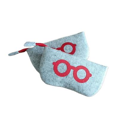 China Lightweight Soft Felt Pouch Glasses Case Simple Western Style for sale