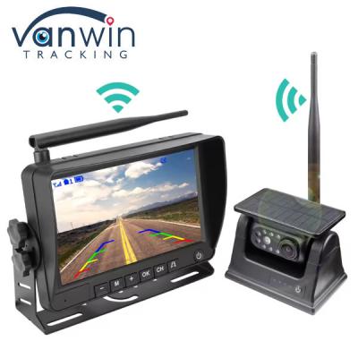 China Solar Powered Magnet Rear View Camera 7 inch IPS Monitor Wireless 1080P DVR Kit for Vans Trailer RV Truck Car à venda