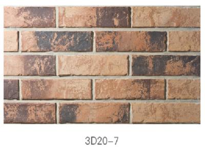 China 3D20-7 Eco - Friendly Brick Veneer Wall , Sintered 3D Exterior Brick Veneer Panels For House Building for sale