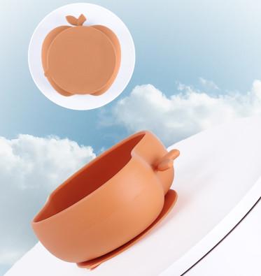 China Practical Silicone Bowl SuctionApple Silicone Supplementary Food Bowl Baby Anti slip Tableware Bowl for sale