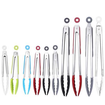 China Silicone Kitchen Utensils - Kitchen Pliers 9/11/15 Inch Small Heat-Resistant Silicone Pliers With Stainless Steel for sale