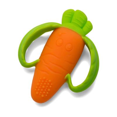 中国 Colorful Carrot Shaped Silicone Baby Teething Toy - Exercise Baby'S Senses Exploration Suitable For 3 Months And Above 販売のため