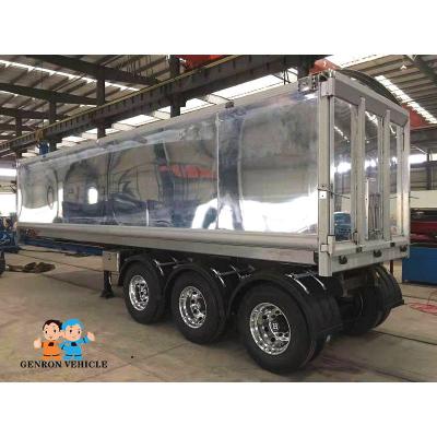 China Tipping Truck Aluminum Alloy 37m3 Dump Semi Trailers for sale
