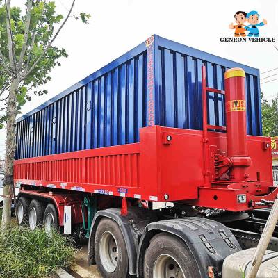 China 3 árboles Tipper Semitrailer Used To Delivery posterior resistente envases de 20 pies con la suspensión mecánica en venta