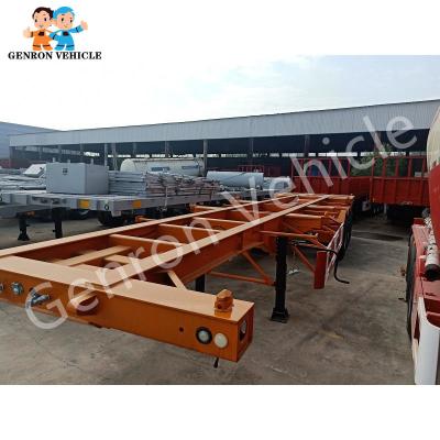 China Mechanical Suspension Steel 40ft Skeletal Semi Trailer for sale
