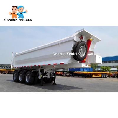 China 3 Axles 30-50 Tons U Type rear dump trailer With Hydraulic Lifting Cylinder for sale