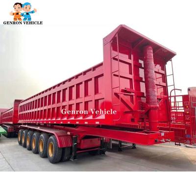 China 5/6 Axles 80-100 Tons Q235 Steel Dump Trailer With Lifting Transport Copper for sale