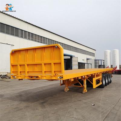 China 40 GP Container Flatbed Semi Truck Trailer With 4 Axles Mechanical Suspension for sale