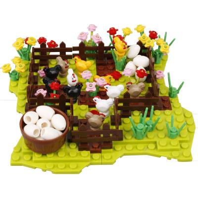 China Compatible with legoinglys farm animal chick mini figure hen house chicken coop building block for sale