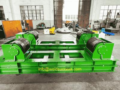 China 100T Tank Turning Rolls , Pipe Roller Stand With Wide PU Wheel Steel Band for sale