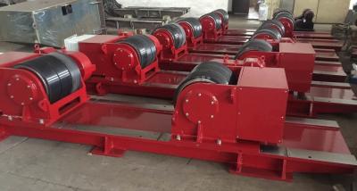 China Red Bolt Adjustable Pipe Stands , Heavy Duty Welding Roller Beds With PU Wheel for sale