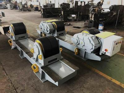 China Color Grey 60 Ton Bolt Adjustment Pipe Welding Rollers , Oil Tank PU Wheel Tank Turning Rolls for sale