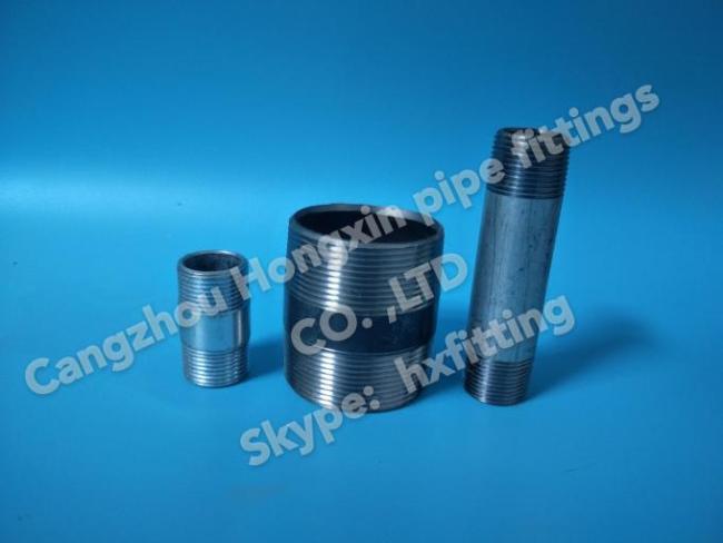 DIN EN 10226-1 1/4-12 inch hot galvanized barrel nipples double end with male thread