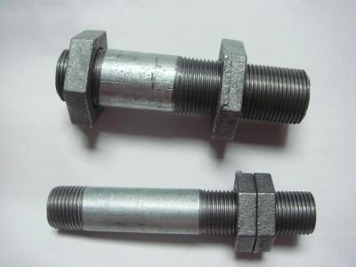 China Plumbing long screw thread steel pipe nipples for sale