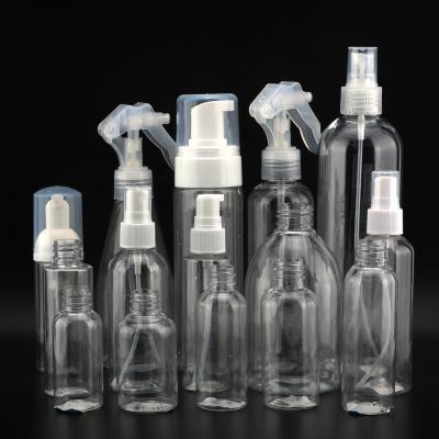 China PET 20ML 30ML 50ML 60ML 80ML 100ML 200ML 250ML 500ML alcohol hand wash bottles pump plastic spray bottle for sale