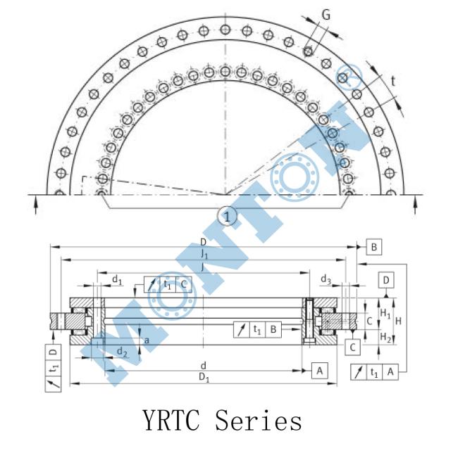 YRTC180 heavy duty turntable bearings for rotatry table