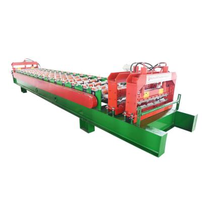 China Roofing Panel Trapezoidal Shape Crimping Sheet Metal Roll Forming Machines With Customized Color for sale