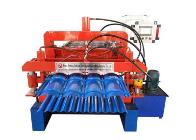 China Glazed Tile Double Layer Roll Forming Machine Sprocket P-25.4 Roller Station 13-14 Rows for sale