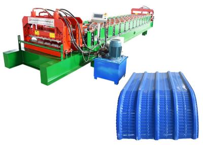 China Crimping Metal Sheet Roof Roll Forming Machine , Metal Roof Making Machine Width 840mm for sale