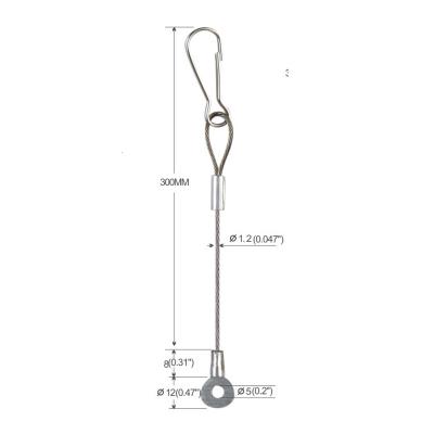 China Safety Swaged Steel Eyelet And Hook Wire Rope Sling To Secure The Lights for sale