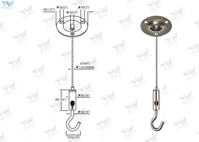 China Flexible LED Panel Light Suspension Kit / Light Hanging Kit Long - Lasting Quality for sale