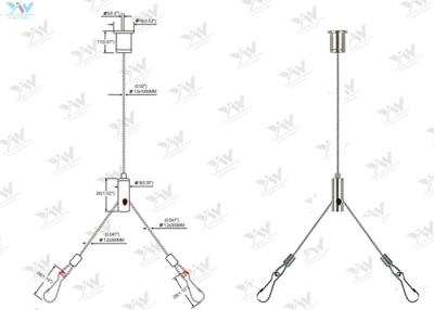 China Y - Type Cross Cable Suspension Kits With Clips Applied 600mm X 600mm LED Panel Light for sale