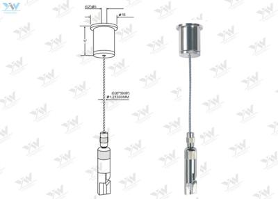 Chine Ø1.2 * pince matérielle en laiton de 1500 de millimètre de câble kits de suspension avec la sécurité à vendre