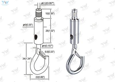 China Lighting Products Aircraft Cable Fixture Hangers Self - Gripping Hook Safety Lock for sale