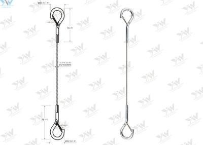 China Ø 2.0 MM Wire Rope Sling Spring Loaded Hooks End Stainless Steel Wire Tracers for sale