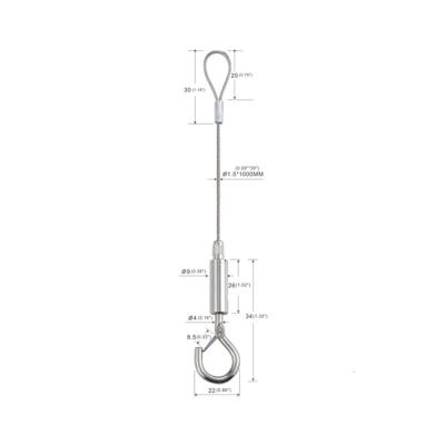 China LED Lighting Wire Suspension Kit With One Loop And One Hook  YW86361 for sale