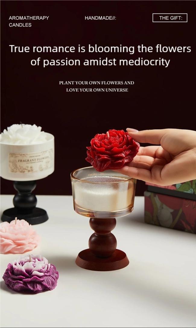 Eco-friendly soy candle in natural setting