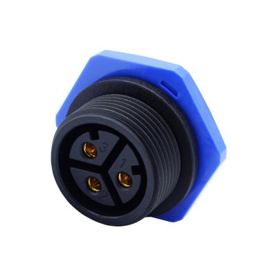 China Male Panel Mount Waterproof Connector Socket M25 Female Plug Ip67 for Led for sale