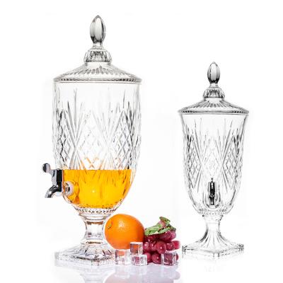 China China Wholesale lead-free crystal glass 4.5L glass juice beverage dispenser with tap for sale